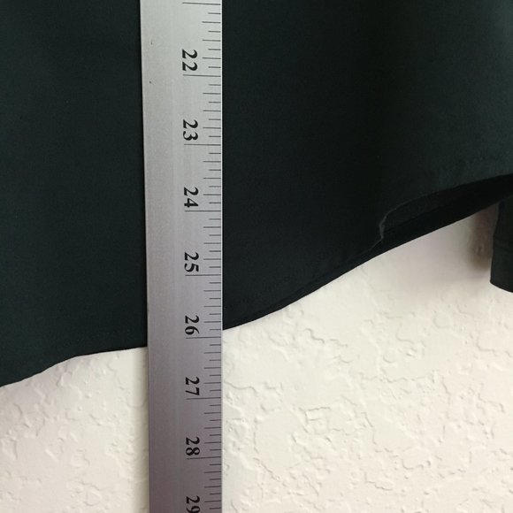 French Connection Sheer Sleeves Blouse Crew Neck Size M Green Stretch - Picture 10 of 12